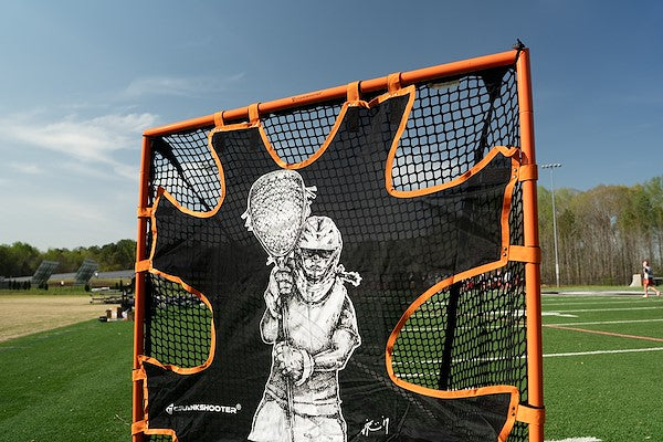 Hi-Impact Lacrosse Shot Trainer for 6'x6'x7' Goal by Crankshooter® - FEMALE GOALIE - Triple Stitching - FREE Shipping