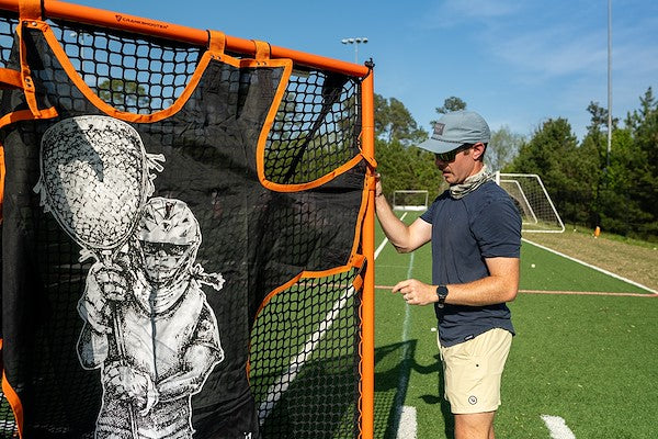 Hi-Impact Lacrosse Shot Trainer for 6'x6'x7' Goal by Crankshooter® - FEMALE GOALIE - Triple Stitching - FREE Shipping
