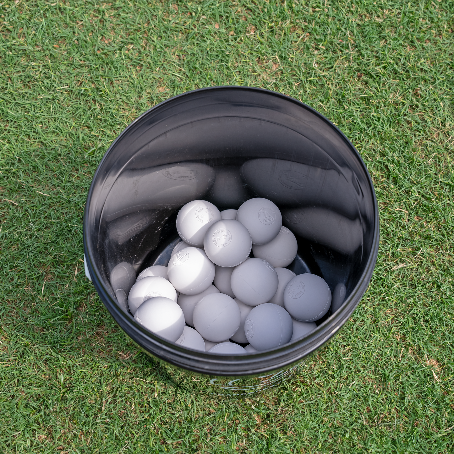 Lacrosse Ball Bucket by Crankshooter®, Includes 12, 24, 36, 48 or 60 qty. White, Yellow, Green or Orange Fully Certified Lacrosse Balls, Padded Lid & Handle - Free Shipping