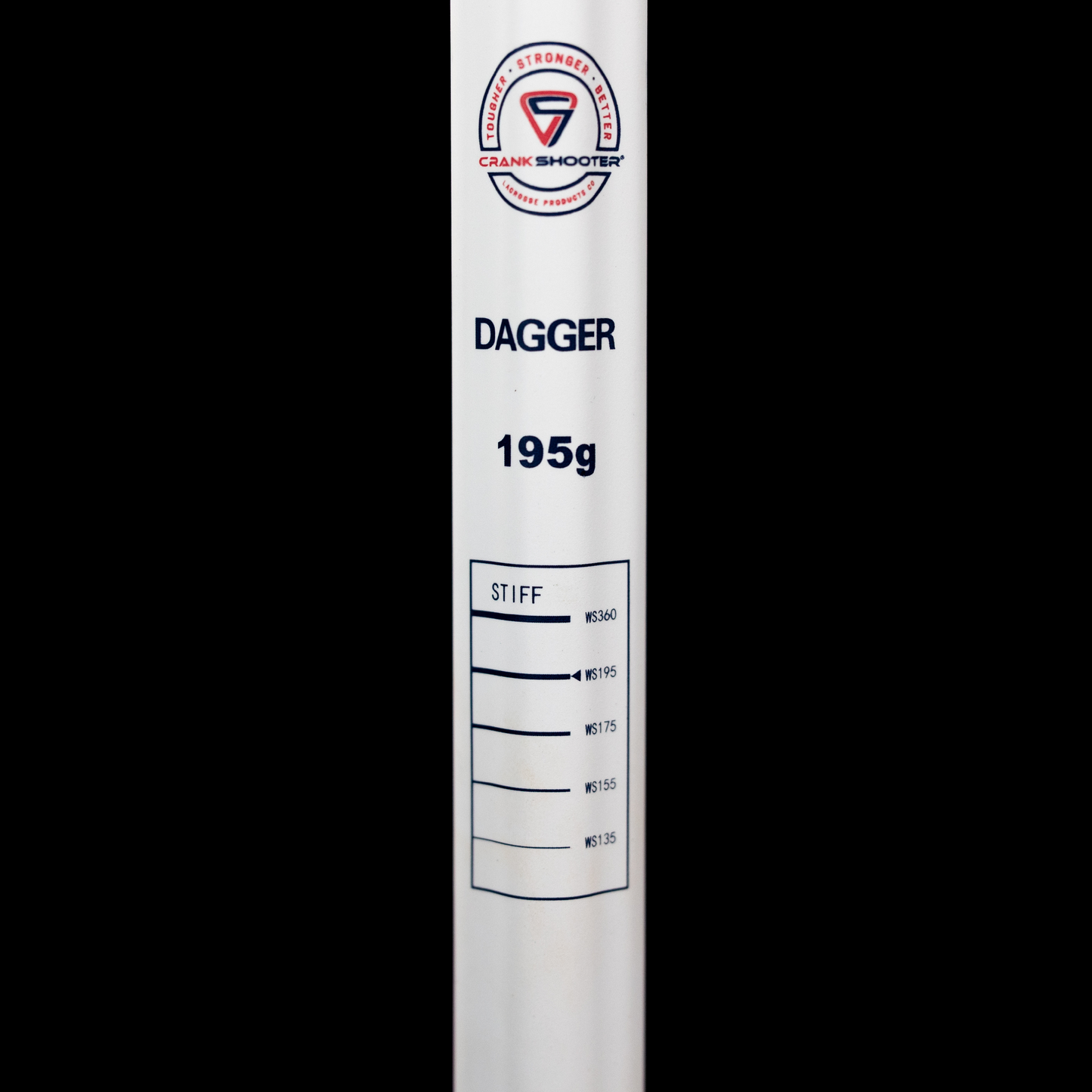 NEW! Dagger, Carbon Fiber 30' Lacrosse Shaft by Crankshooter® Available in NEW Matte White & "USA Tough" Editions - FREE SHIPPING