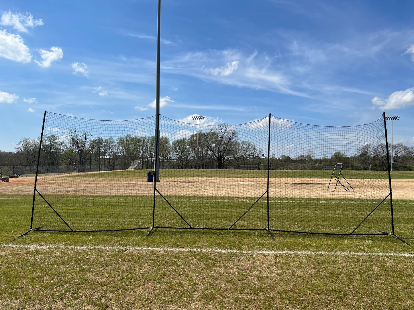 NEW! - Backstop CURV 10' x 30' Adjustable Angle System w/3mm knotted poly net by CrankShooter®   FREE SHIPPING