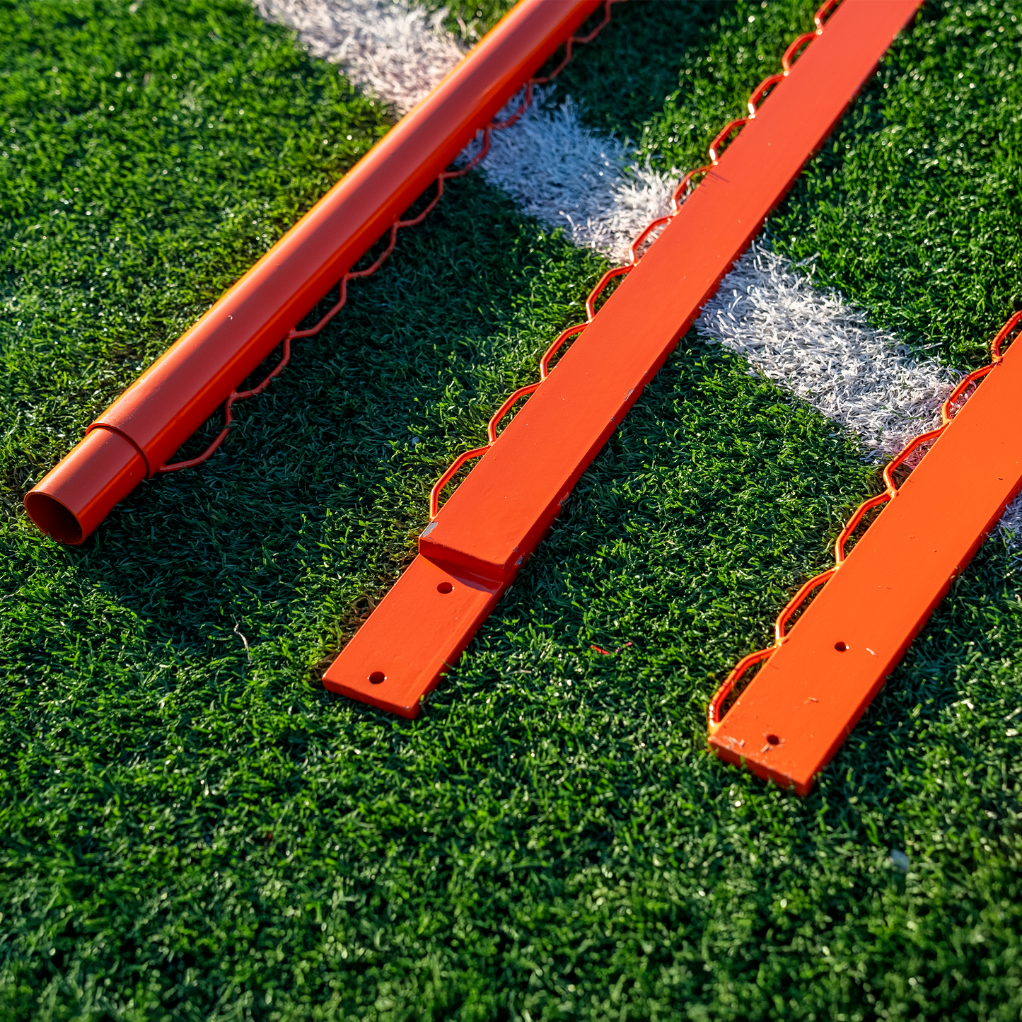 NEW! COMPACT College/High School Lacrosse Game Goal, 6'x6'x7', Flat Base With Lacing Rails, 118 lbs. Includes 6mm or 7mm White Net, By Crankshooter® - FREE SHIPPING