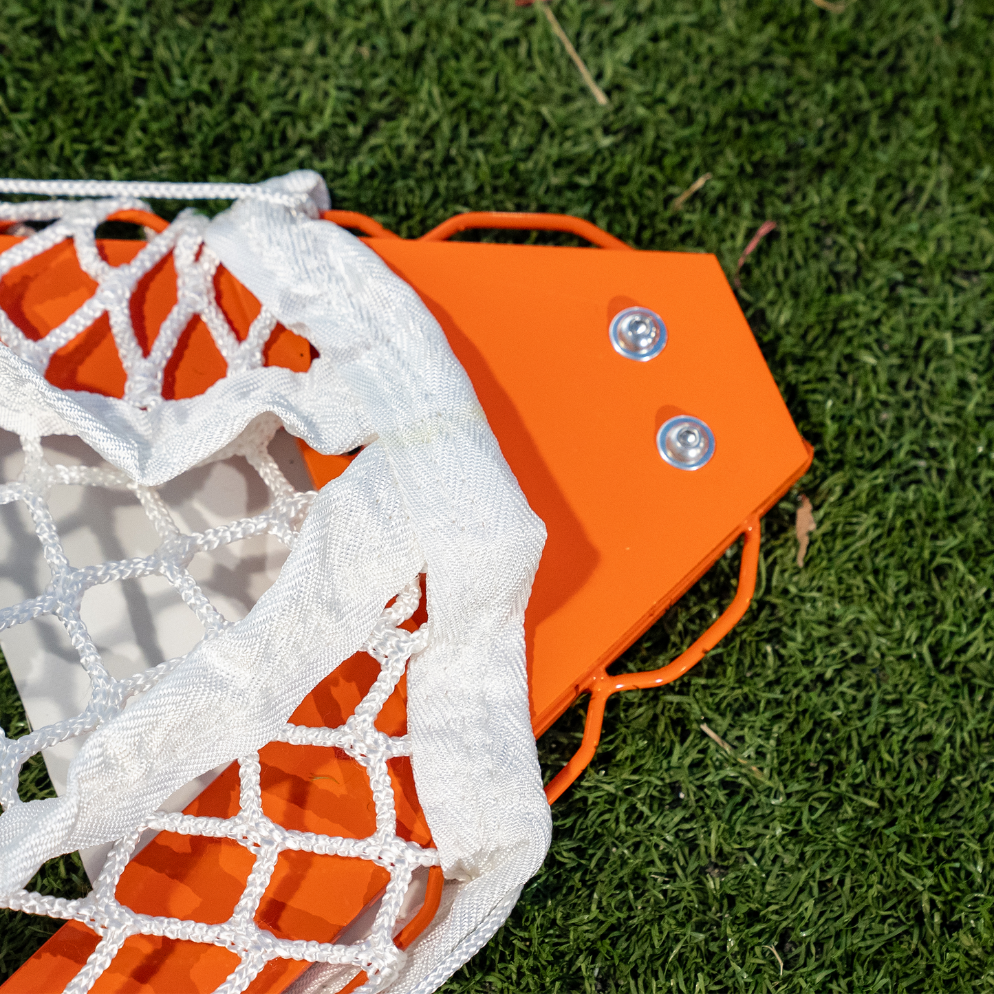 NEW! COMPACT College/High School Lacrosse Game Goal, 6'x6'x7', Flat Base With Lacing Rails, 118 lbs. Includes 6mm or 7mm White Net, By Crankshooter® - FREE SHIPPING