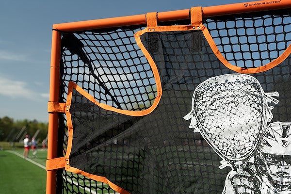 Hi-Impact Lacrosse Shot Trainer for 6'x6'x7' Goal by Crankshooter® - FEMALE GOALIE - Triple Stitching - FREE Shipping