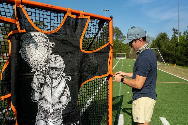 Hi-Impact Lacrosse Shot Trainer for 6'x6'x7' Goal by Crankshooter® - FEMALE GOALIE - Triple Stitching - FREE Shipping