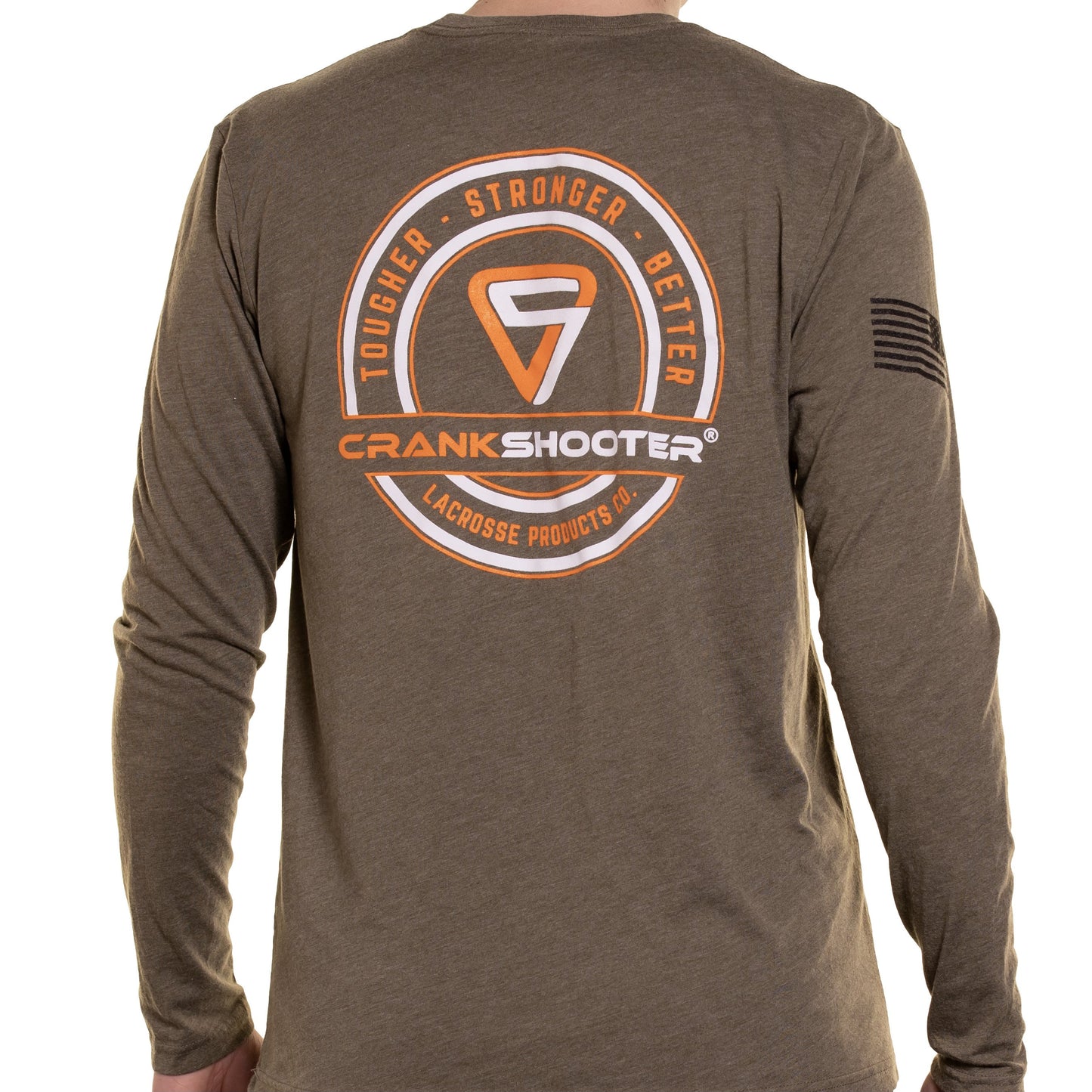 NEW! CrankShooter® Lacrosse Products Long Sleeve T Shirt, Green, Blend Material - Made in the USA - FREE SHIPPING