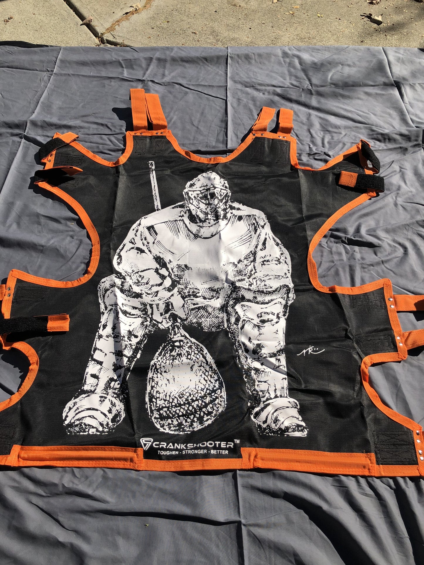 NEW! Hi-Impact "BIG GOALIE" BOX Lacrosse Shot Trainer by CrankShooter® For 4'x4' BOX GOALS ONLY -Triple Stitching - FREE Shipping