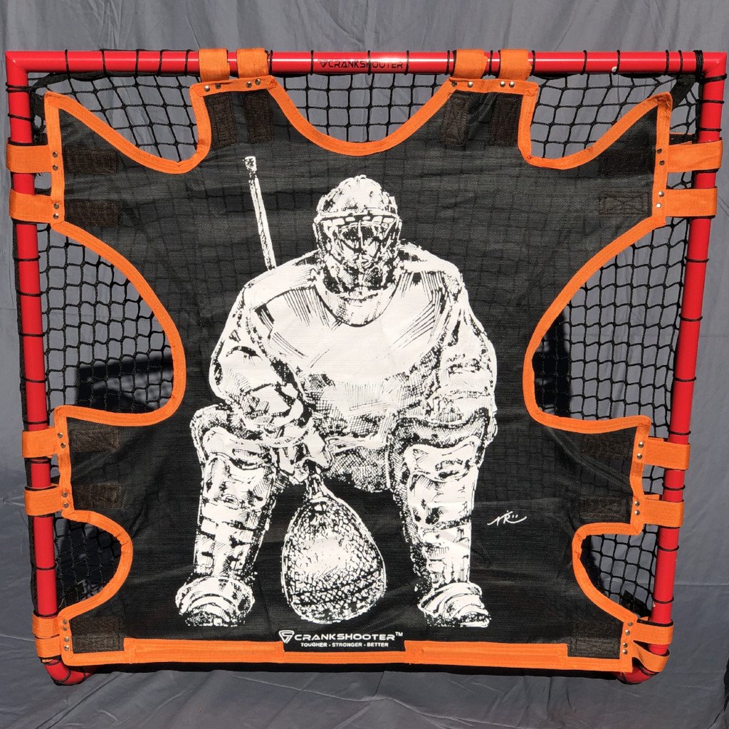 NEW! Hi-Impact "BIG GOALIE" BOX Lacrosse Shot Trainer by CrankShooter® For 4'x4' BOX GOALS ONLY -Triple Stitching - FREE Shipping