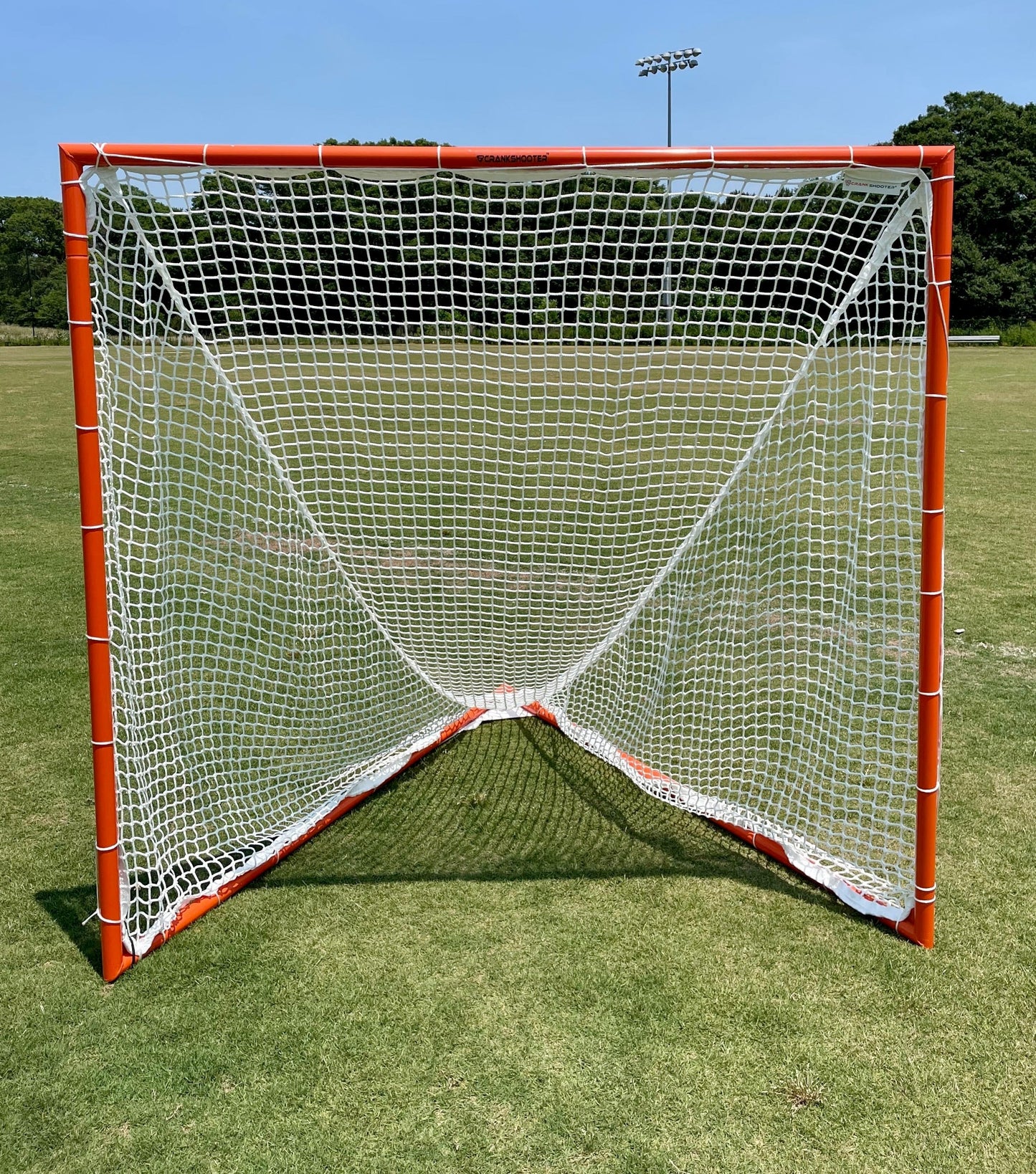 Tournament Lacrosse Goal w/ 4mm, 5mm, 6mm or 7mm WHITE NET  6'x6'x7' by Crankshooter® 35 lbs - Choose Net Below - Free Shipping