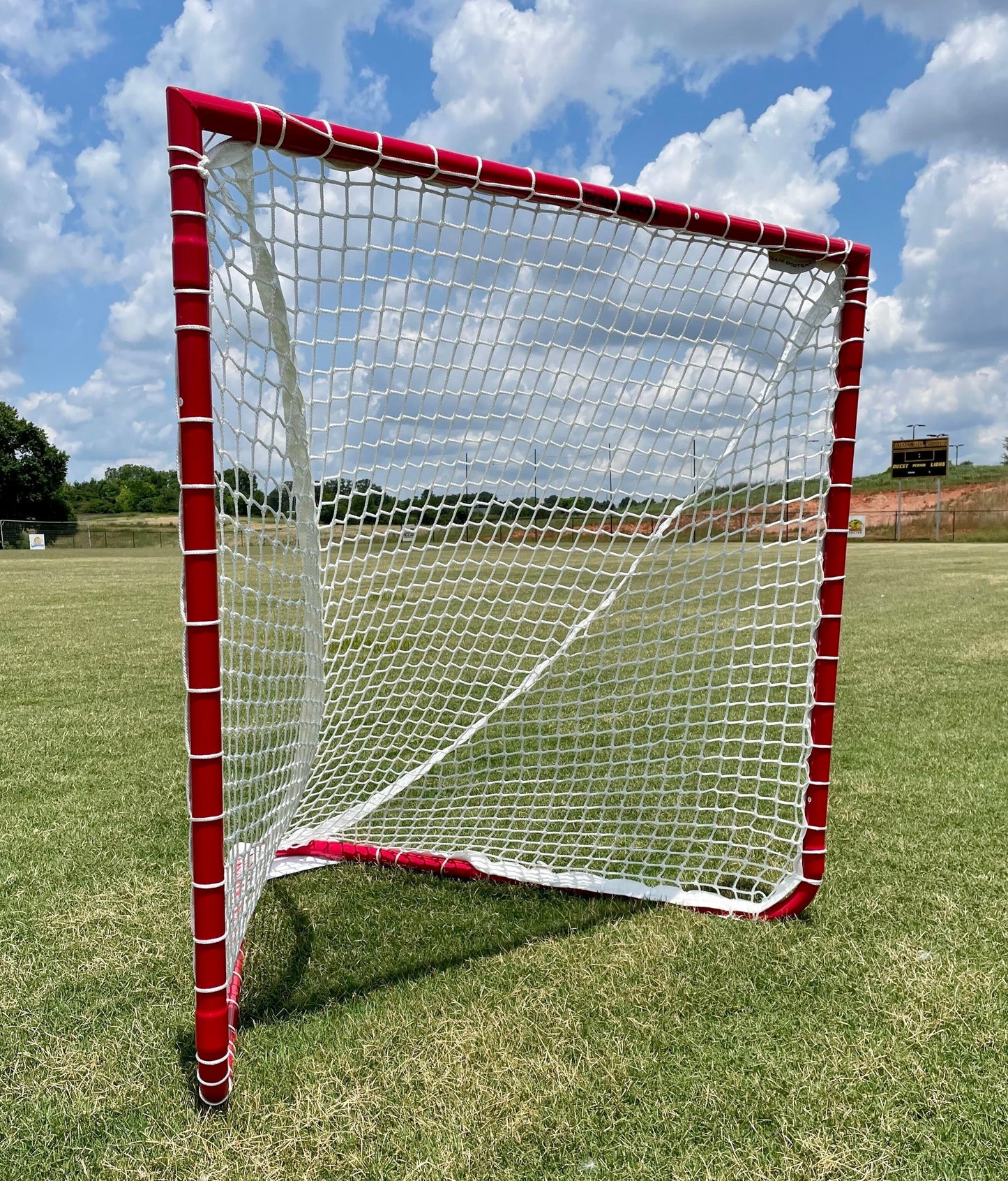 Box Lacrosse Goal, 4x4x4, 26 lbs. Includes 5mm White Net - Free Shipping