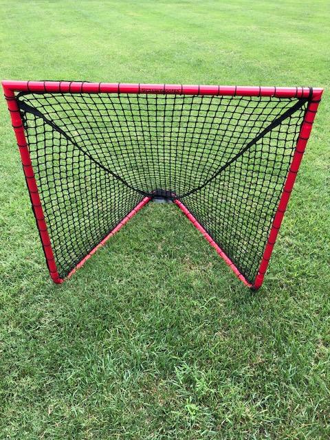 Box Lacrosse Goal, 4'x4'x4', 26 lbs. Includes 5mm Black Net - Free Shipping