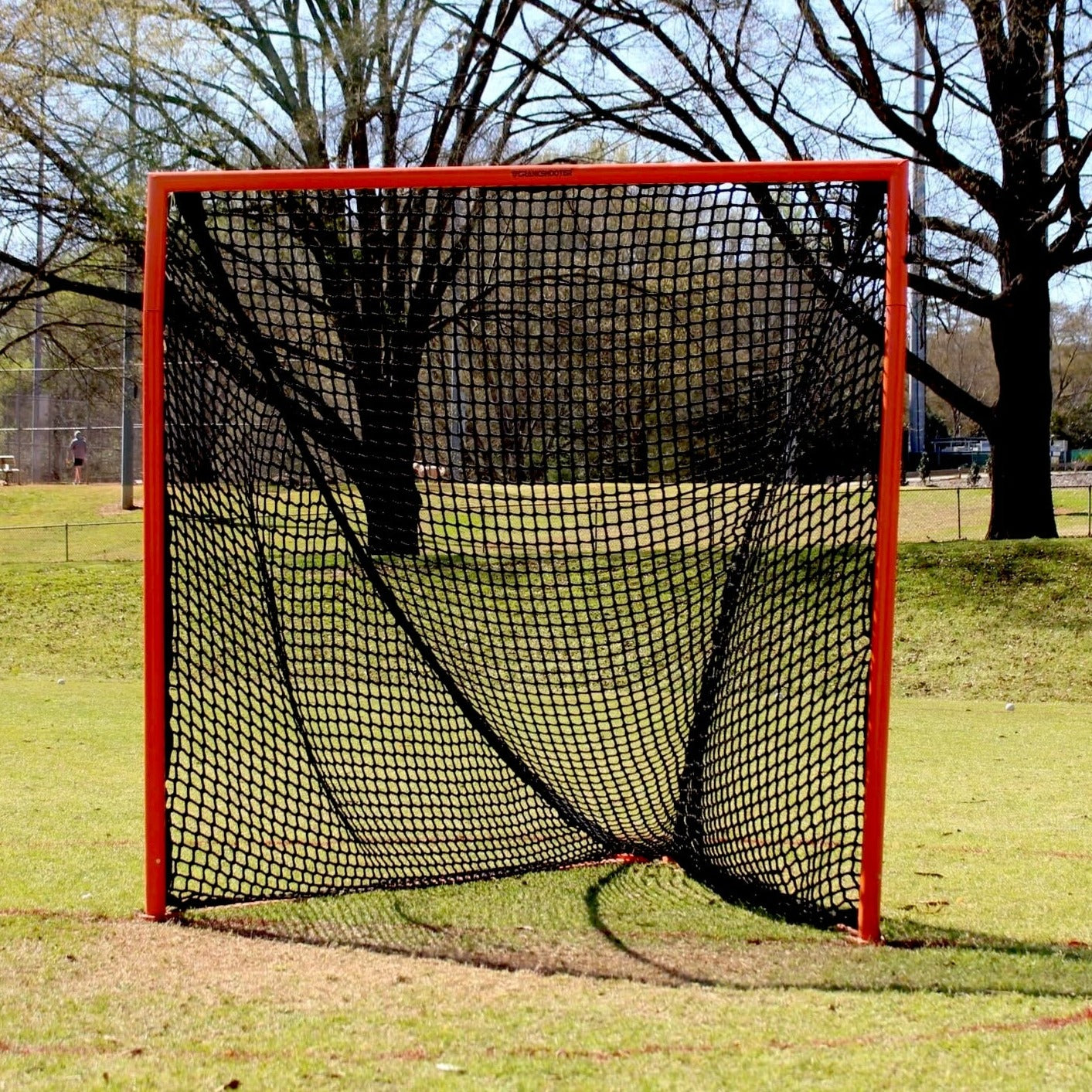 High School/College Game Goal 6'x6'x7' by Crankshooter® 118 lbs. Posts w/ Lacing Rails & Flat Iron Base, Heavy 6mm or 7mm Black Net Included - Free Shipping