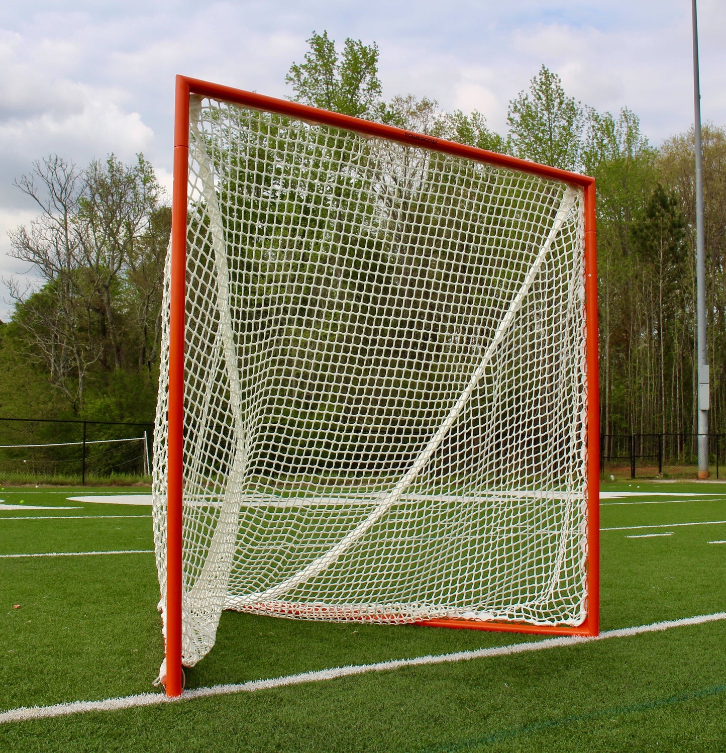 Pair (2x) of High School Practice Goals 6'x6'x7' by Crankshooter® Choice of 6mm White or Black Nets, Posts w/ Lacing Rails, 59 lbs. Each - Free Shipping