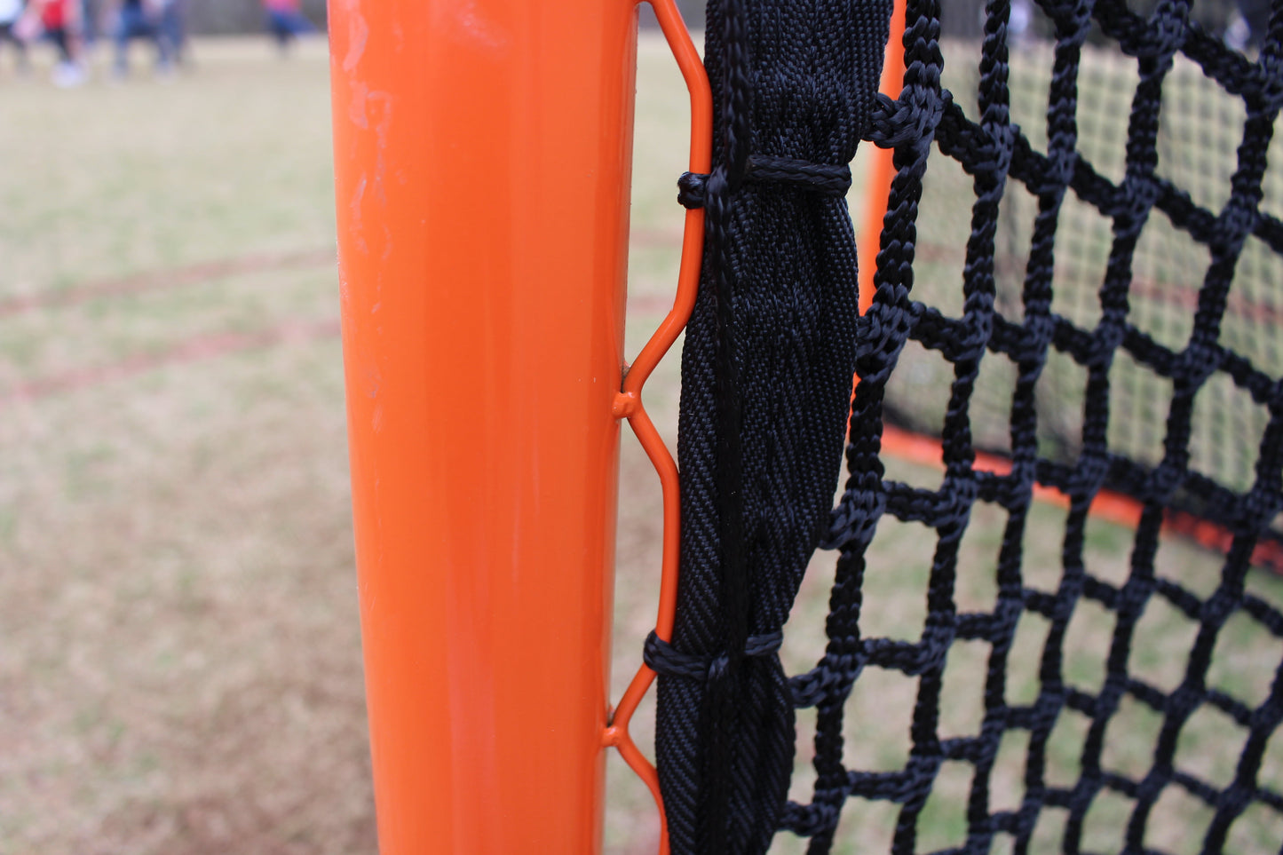 High School/College Game Goal 6'x6'x7' by Crankshooter® 118 lbs. Posts w/ Lacing Rails & Flat Iron Base, Heavy 6mm or 7mm WHITE Net Included - Free Shipping