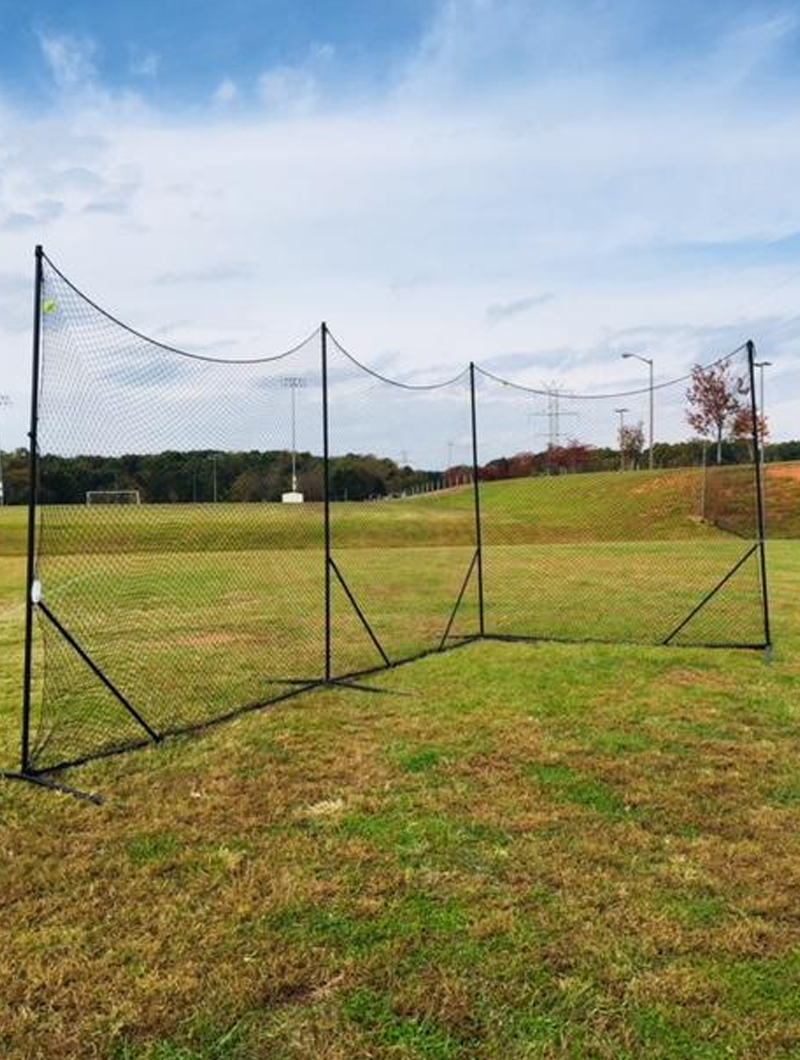 NEW! - Backstop CURV 10' x 30' Adjustable Angle System w/3mm knotted poly net by CrankShooter®   FREE SHIPPING