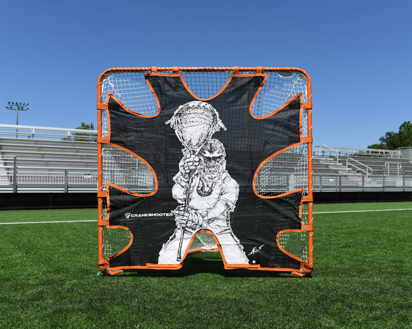 Backyard/Youth Practice Lacrosse Goal & 4mm Net COMBO Practice Goal  6'x6'x7' by Crankshooter® 21 lbs - Includes Tough 4mm White Net - Free Shipping