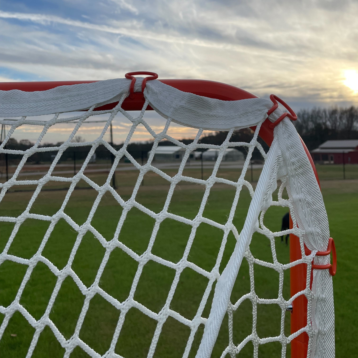 NEW! QUICK CLIP™ Youth/Backyard Lacrosse Goal, With Quick Attach Netting, Attaches in 90 seconds, Includes 4mm White Net - Free Shipping