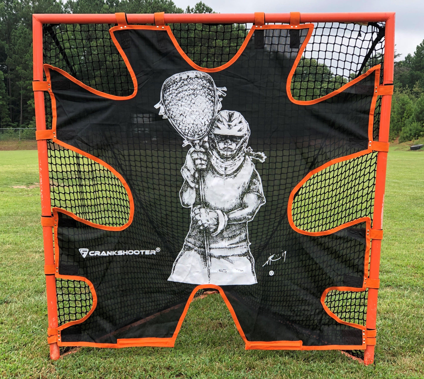 Hi-Impact Lacrosse Shot Trainer for 6'x6'x7' Goal by Crankshooter® - FEMALE GOALIE - Triple Stitching - FREE Shipping