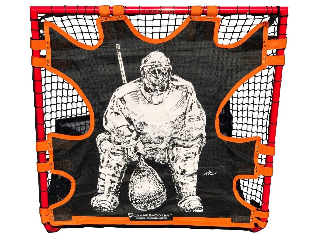 NEW! Hi-Impact "BIG GOALIE" BOX Lacrosse Shot Trainer by CrankShooter® For 4'x4' BOX GOALS ONLY -Triple Stitching - FREE Shipping