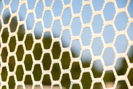 NEW! 6mm STINGER 'Hexagon' Lacrosse 6x6x7 White Replacement Net w/ 120 ft Lacing Cord & Bungees, by Crankshooter® USA LACROSSE/NCAA APPROVED (DOUBLE LIFESPAN)- FREE SHIPPING