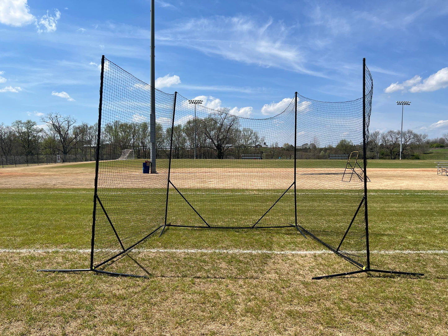 NEW! - Backstop CURV 10' x 30' Adjustable Angle System w/3mm knotted poly net by CrankShooter®   FREE SHIPPING