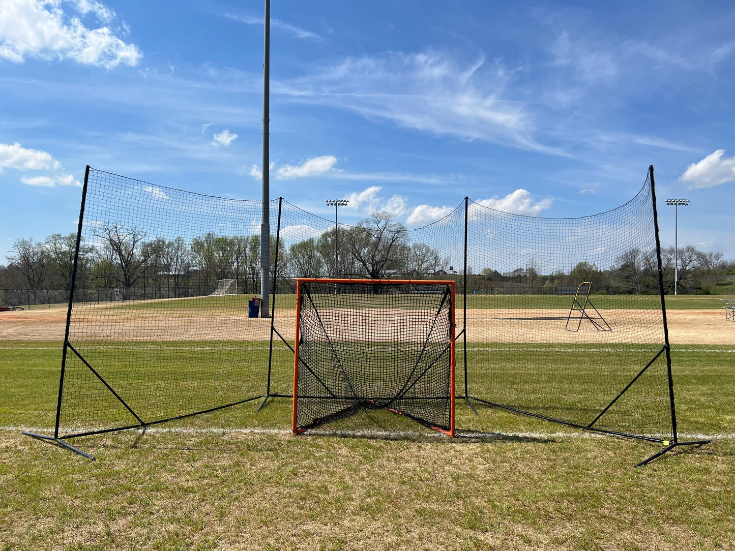 NEW! - Backstop CURV 10' x 30' Adjustable Angle System w/3mm knotted poly net by CrankShooter®   FREE SHIPPING