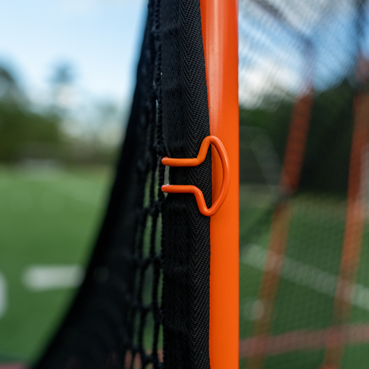 NEW! QUICK CLIP™ Tournament Lacrosse Goal, With Quick Attach Netting, Attaches in 90 seconds, Includes 6mm Black Net - Free Shipping