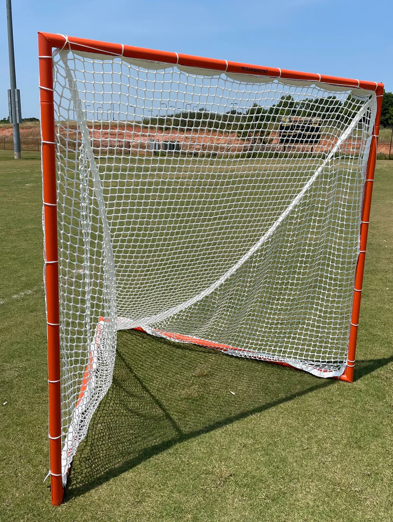 Tournament Lacrosse Goal, 6'x6'x7', 35 lbs. Includes 4mm - 7mm White or Black Net - Free Shipping