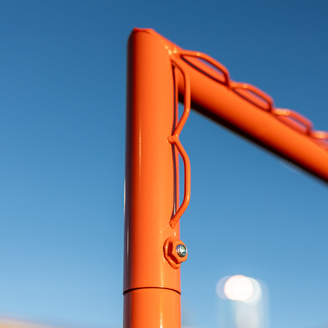 Pair (Qty 2.) of High School Practice Lacrosse Goals, 6'x6'x7', Lacing Rails, 59 lbs. (Each) Includes 6mm White or Black Nets, By Crankshooter® - Free Shipping