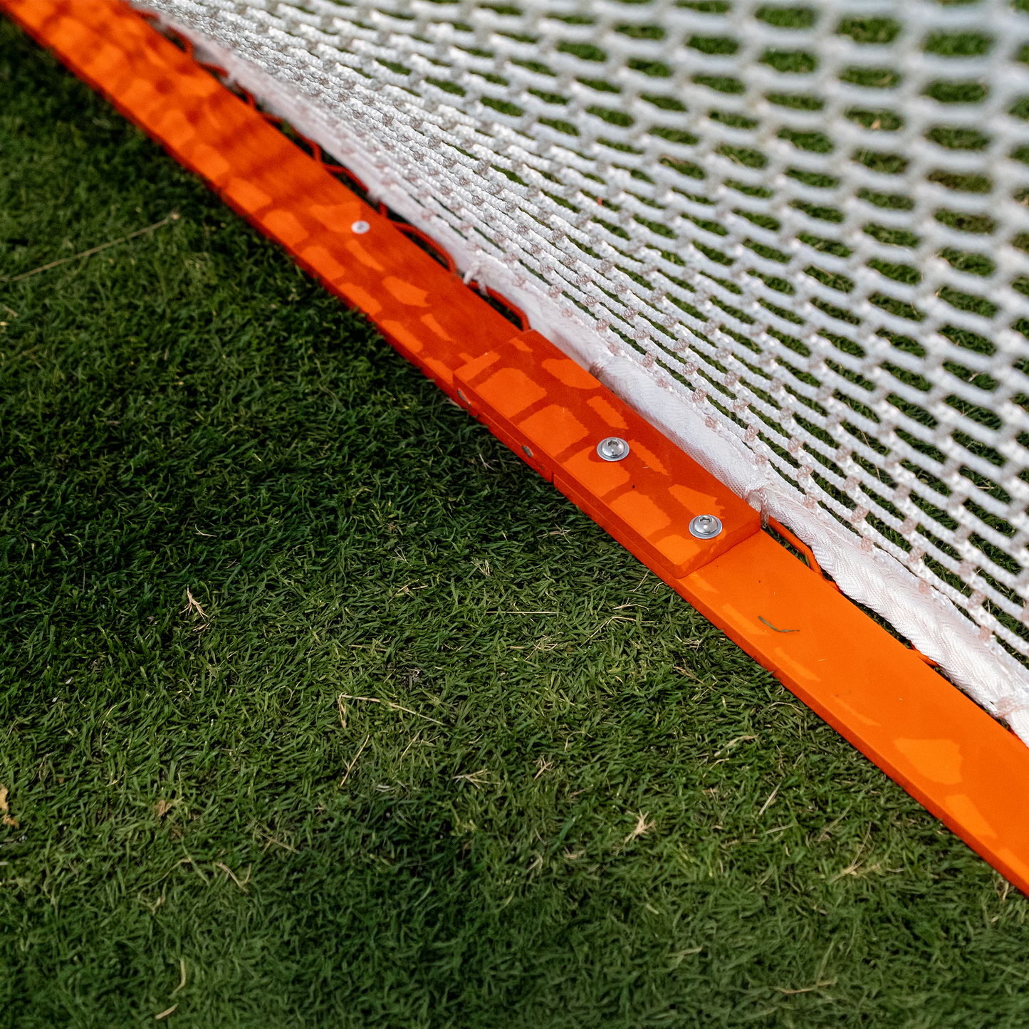 NEW! COMPACT College/High School Lacrosse Game Goal, 6'x6'x7', Flat Base With Lacing Rails, 118 lbs. Includes 6mm or 7mm White Net, By Crankshooter® - FREE SHIPPING