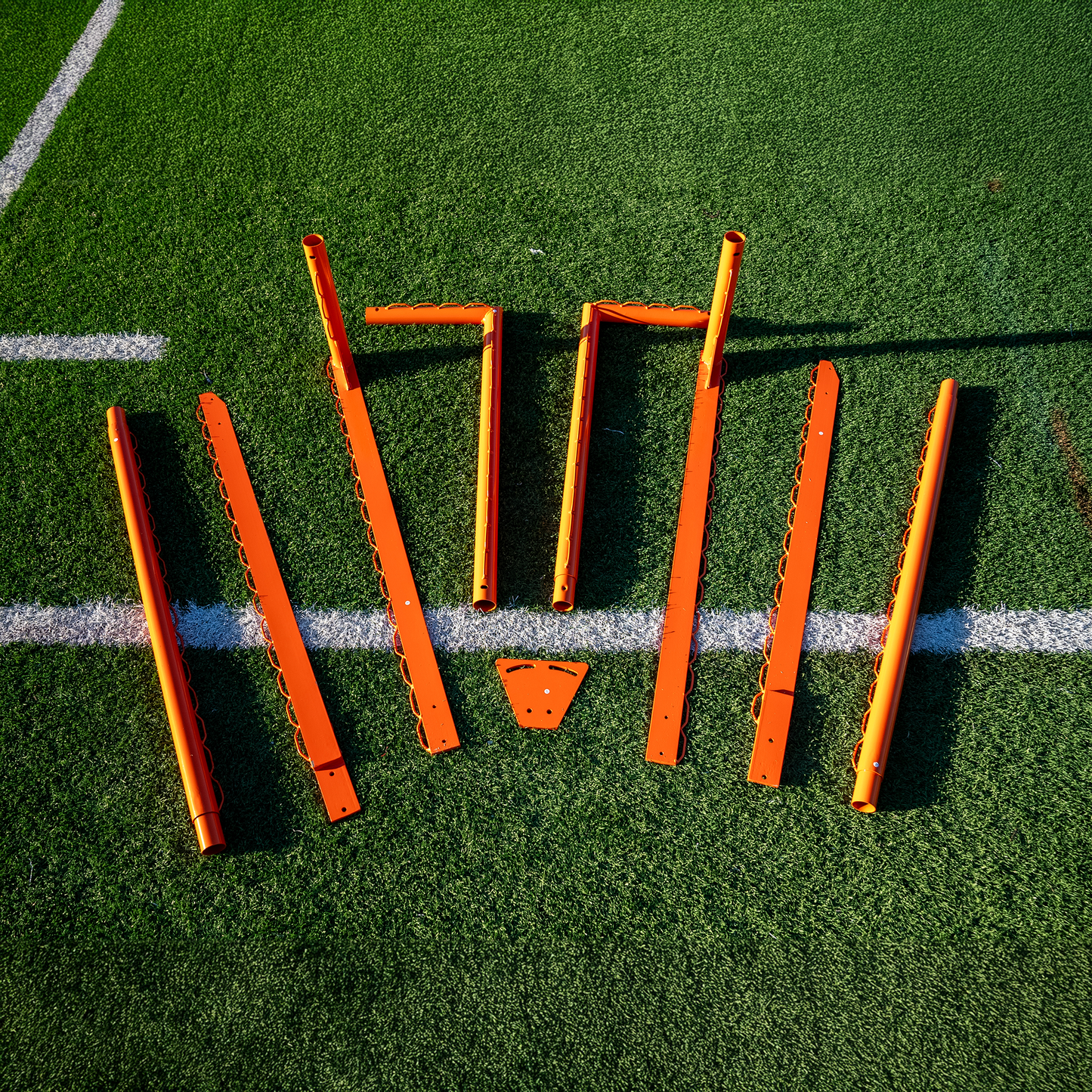 NEW! COMPACT College/High School Lacrosse Game Goal, 6'x6'x7', Flat Base With Lacing Rails, 118 lbs. Includes 6mm or 7mm White Net, By Crankshooter® - FREE SHIPPING