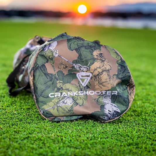 NEW! Lacrosse Gear Duffel Bag by Crankshooter®, High Performance Material, Available in Black & CrankCamo by TheArtofLax - FREE SHIPPING