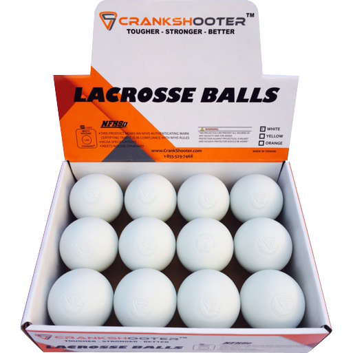 Crankshooter® Lacrosse Game Balls - 1 Dozen Balls.  Meets NFHS/SEI/NOCSAE/NCAA specifications. Fully Certified - FREE SHIPPING