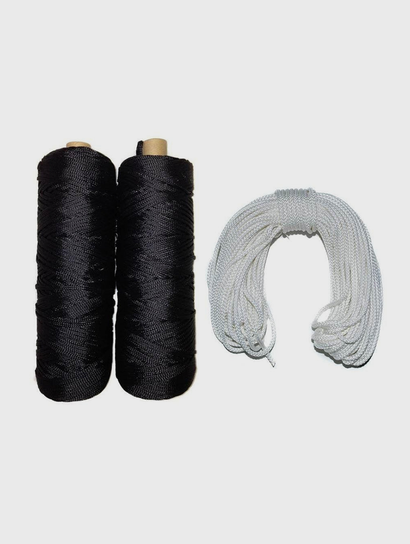 Additional Lacing Cord, 110 ft Extra-White/Black for a 6'x6'x7' Goal Net (Free Shipping)