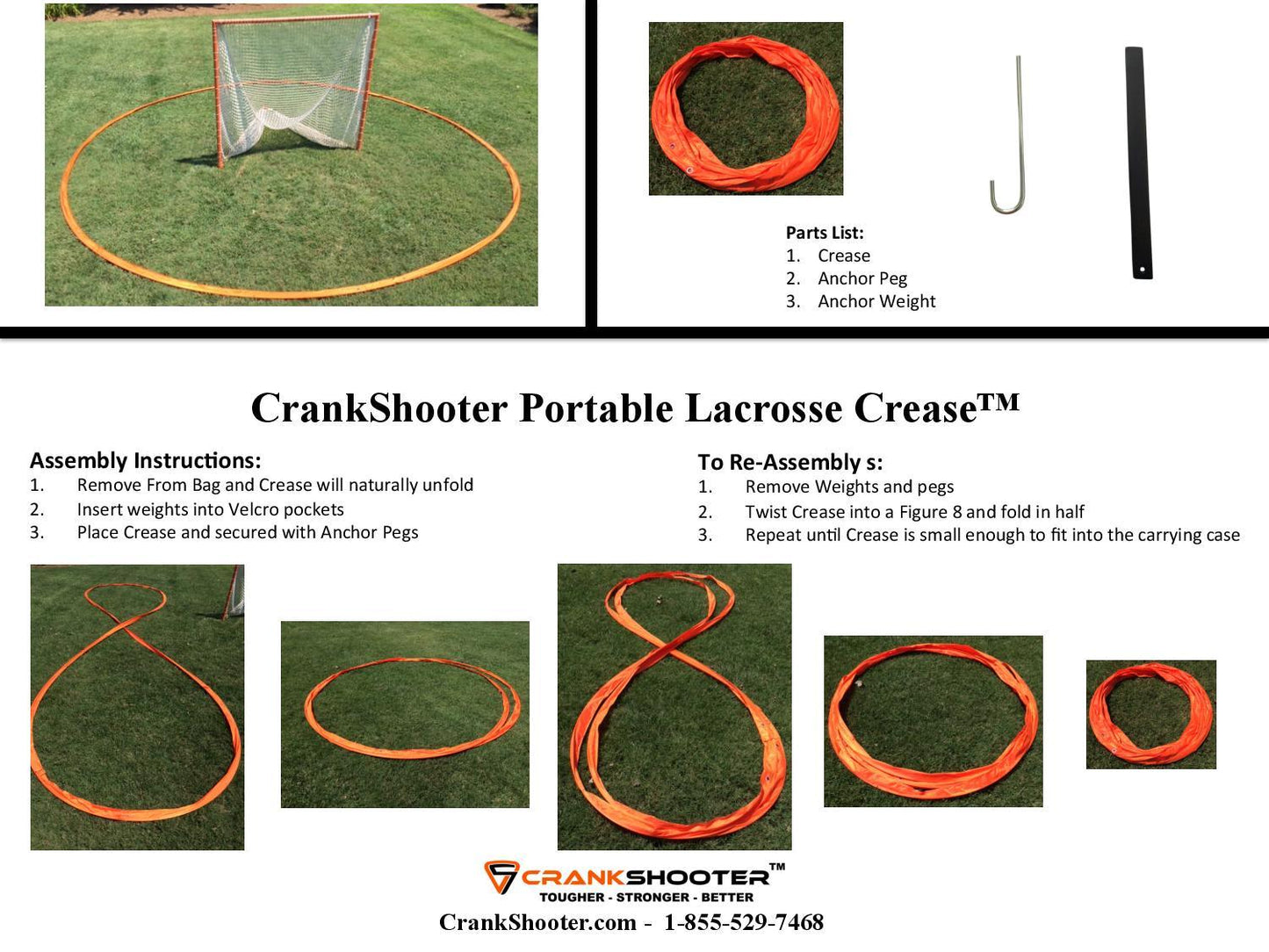 Portable Lacrosse Crease by CrankShooter®- FREE SHIPPING