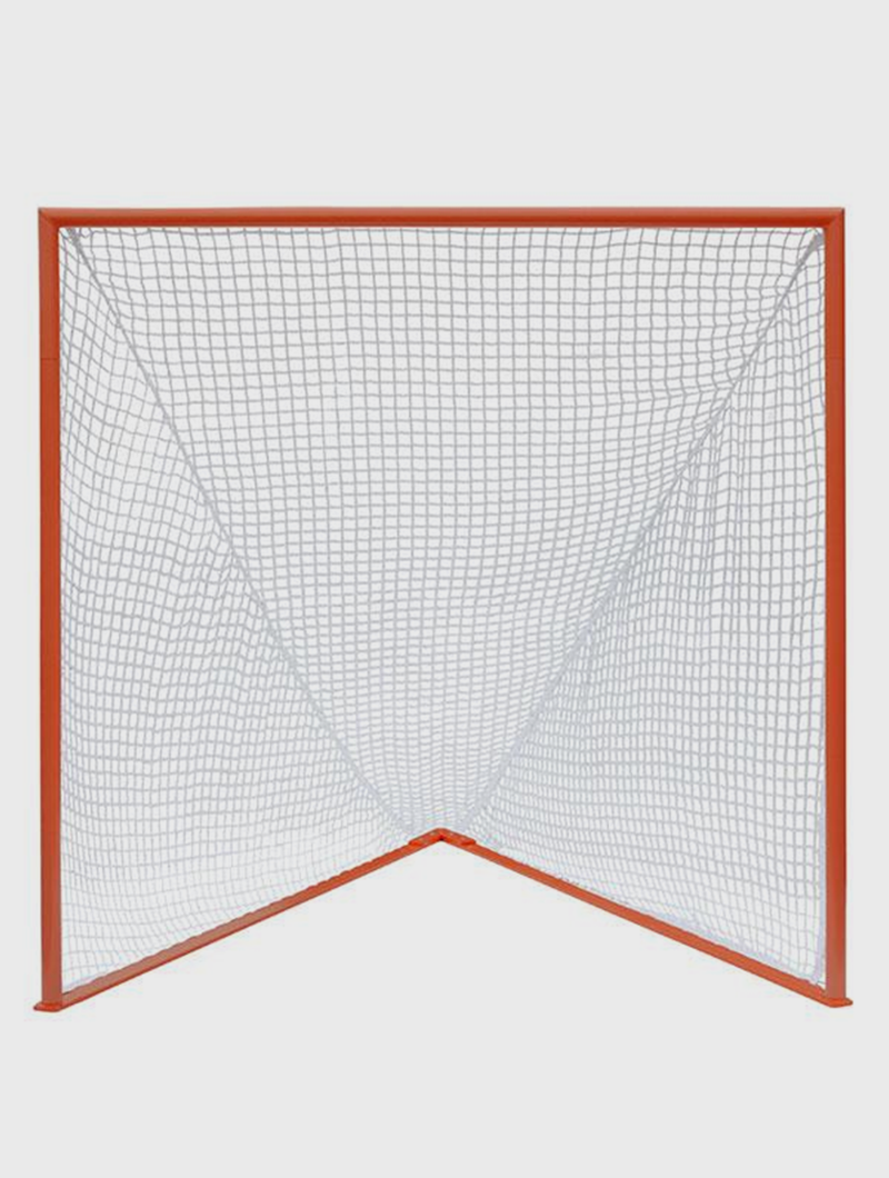 High School/College Game Goal 6'x6'x7' by Crankshooter® 118 lbs. Posts w/ Lacing Rails & Flat Iron Base, Heavy 6mm or 7mm WHITE Net Included - Free Shipping