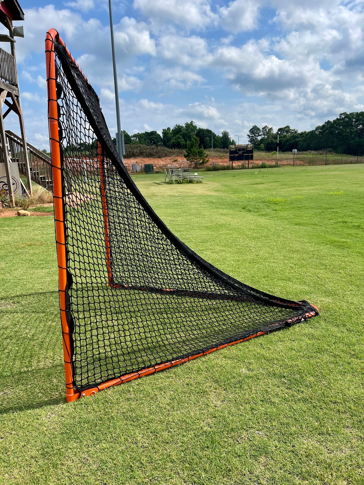 Folding Lacrosse Goal - 30 lbs, 6'x6'x7' by Crankshooter® INCLUDED with 4mm, 5mm or 6mm BLACK - FREE Shipping