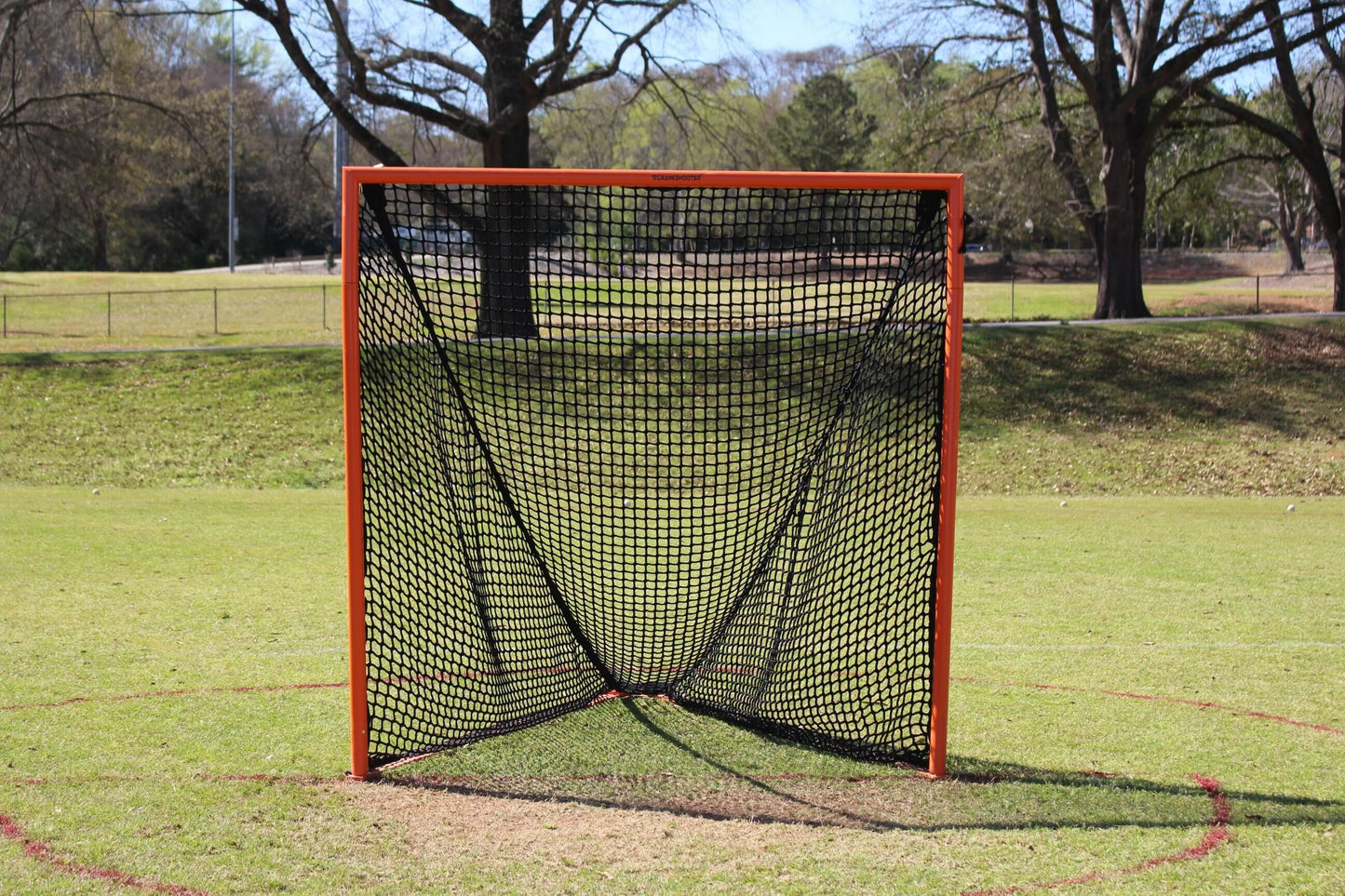 Pair (2x) Of College/High School Game Goals - Flat Base - Option With 6mm white/black or 7mm white/black nets - 118 lbs each - Free Shipping