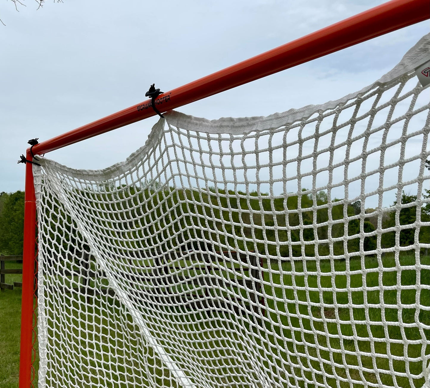 Pair (2x) of High School Practice Goals 6'x6'x7' by Crankshooter® Choice of 6mm White or Black Nets, Posts w/ Lacing Rails, 59 lbs. Each - Free Shipping