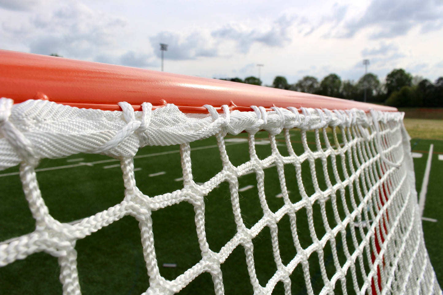 High School Practice Goal & 6mm Net Combo, 59 lbs, 6'x6'x7', Posts w/ Lacing Rails by Crankshooter® - Choice of white or black net - Free Shipping - #1 Selling Goal
