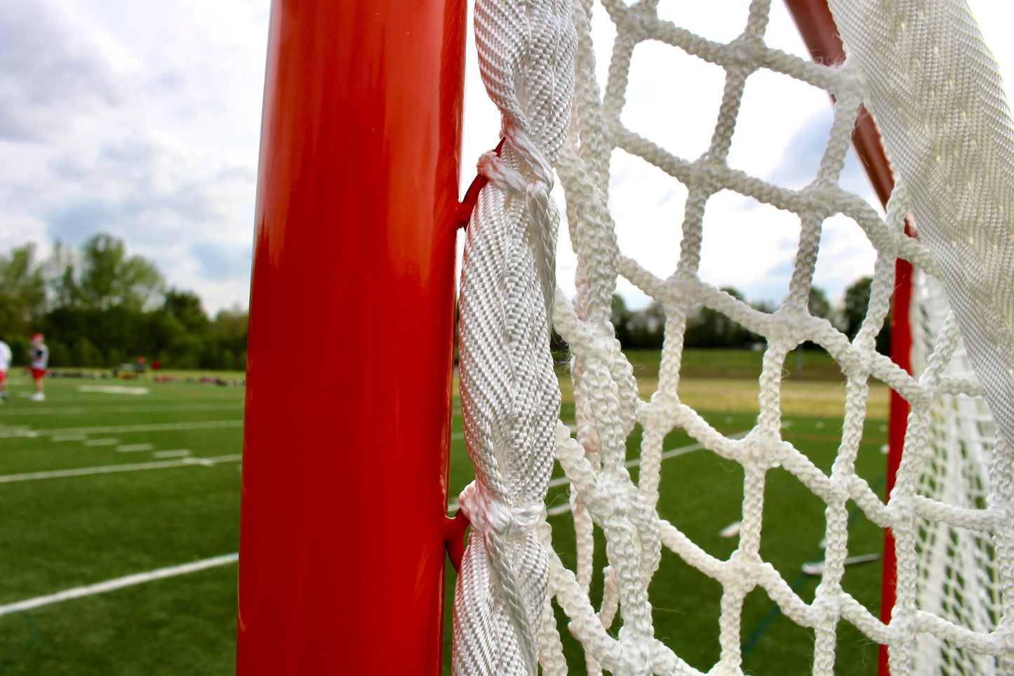 Pair (2x) of High School Practice Goals 6'x6'x7' by Crankshooter® Choice of 6mm White or Black Nets, Posts w/ Lacing Rails, 59 lbs. Each - Free Shipping