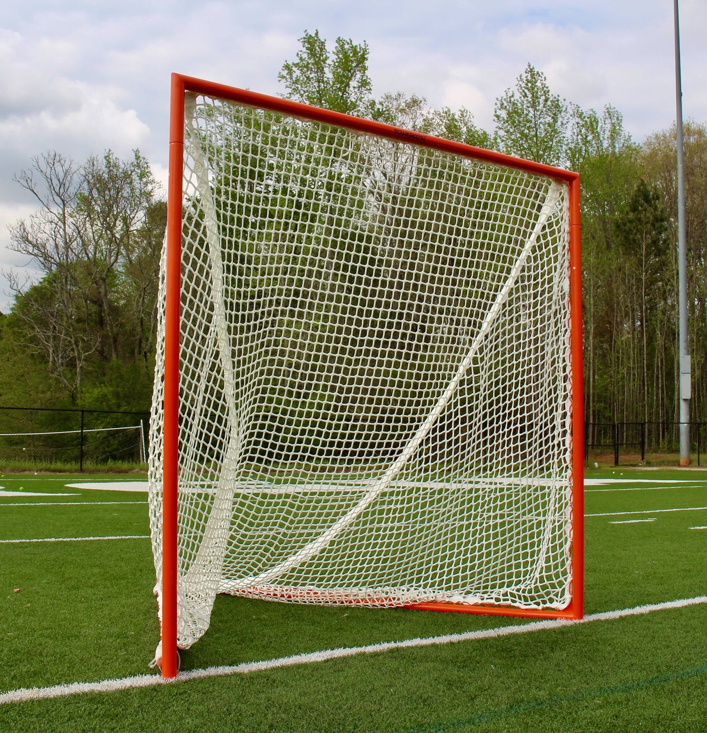 Pair (Qty 2.) of High School Practice Lacrosse Goals, 6'x6'x7', Lacing Rails, 59 lbs. (Each) Includes 6mm White or Black Nets, By Crankshooter® - Free Shipping