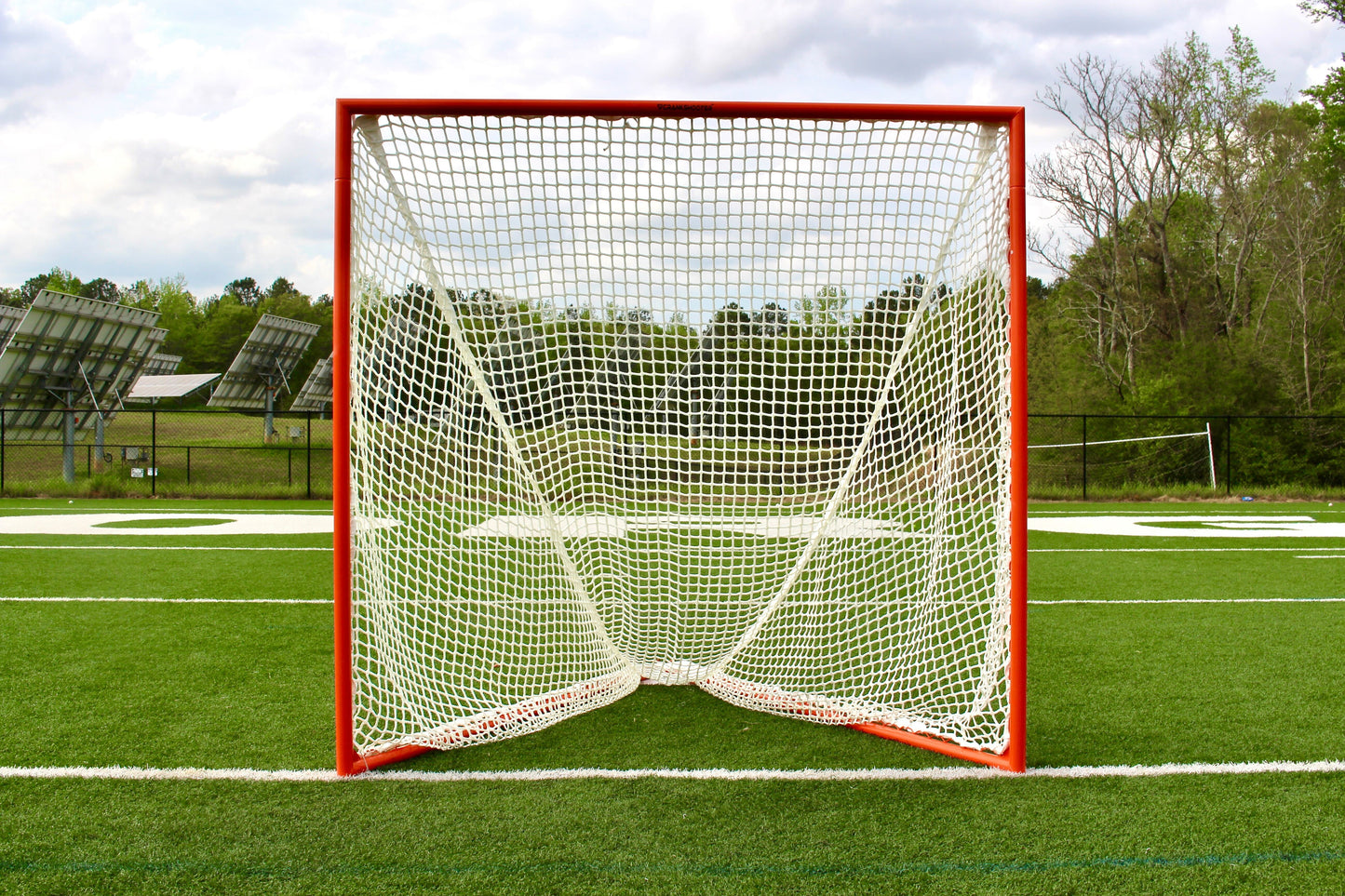 Pair (Qty 2.) of High School Practice Lacrosse Goals, 6'x6'x7', Lacing Rails, 59 lbs. (Each) Includes 6mm White or Black Nets, By Crankshooter® - Free Shipping