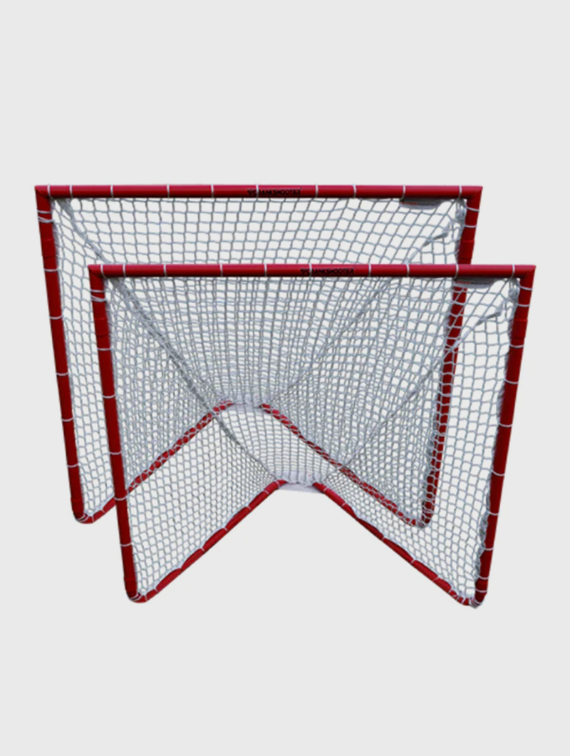 PAIR (2x) of Lacrosse Goals - 4x4x4 BOX Lacrosse Goals 26 lbs each - INCLUDES 2x 5mm White or Black Crankshooter® Nets - FREE SHIPPING