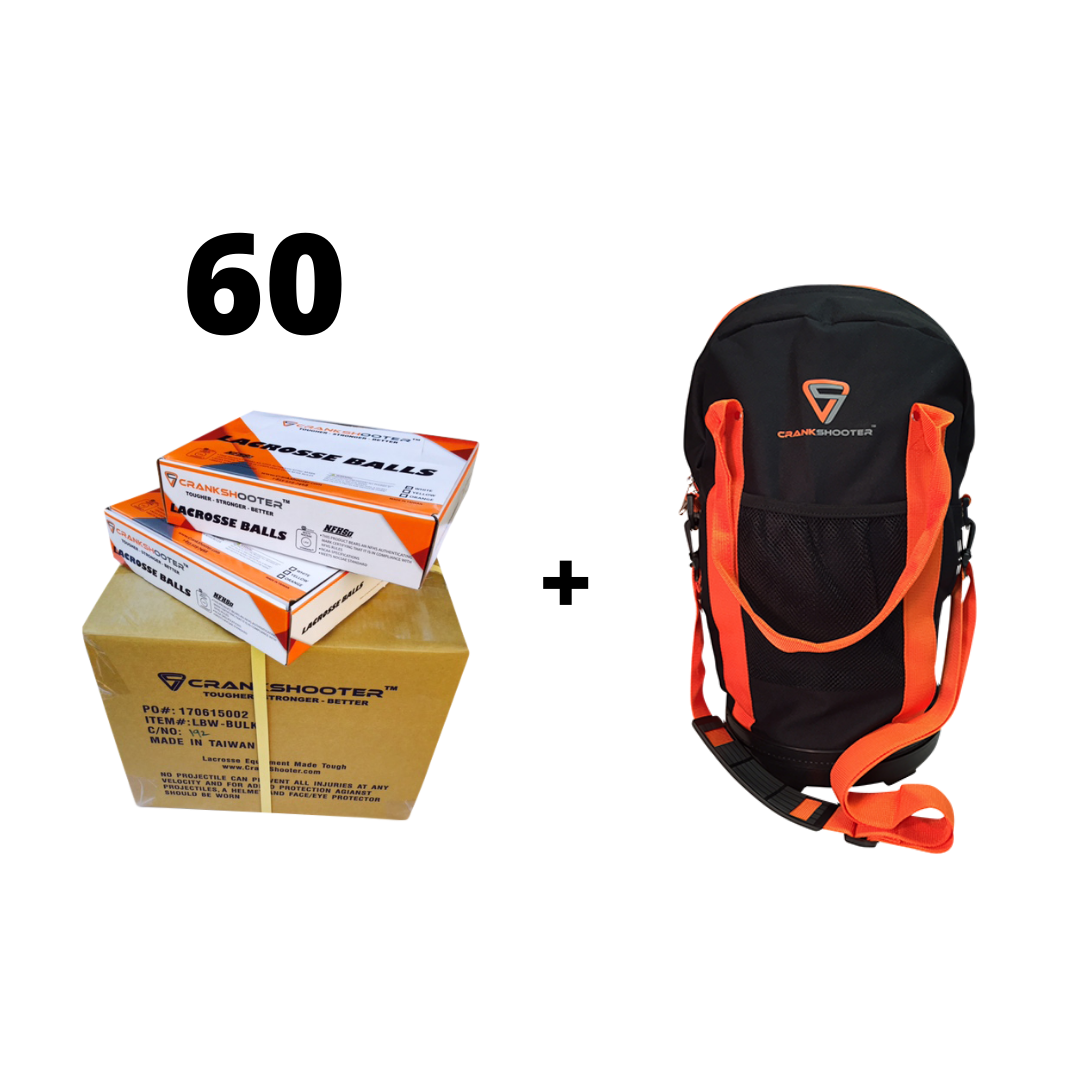 Ball Bag + 60 Balls Combo, Perfect for Coaches, by Crankshooter®